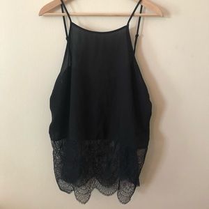 BCBGeneration Black Halter with Lace Detailing
